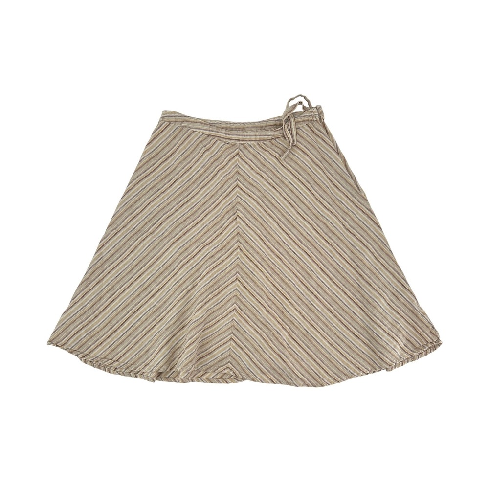 Y2K vintage Old Navy Just Below Waist Skirt Linen‎ Striped A-Line Womens Size 2